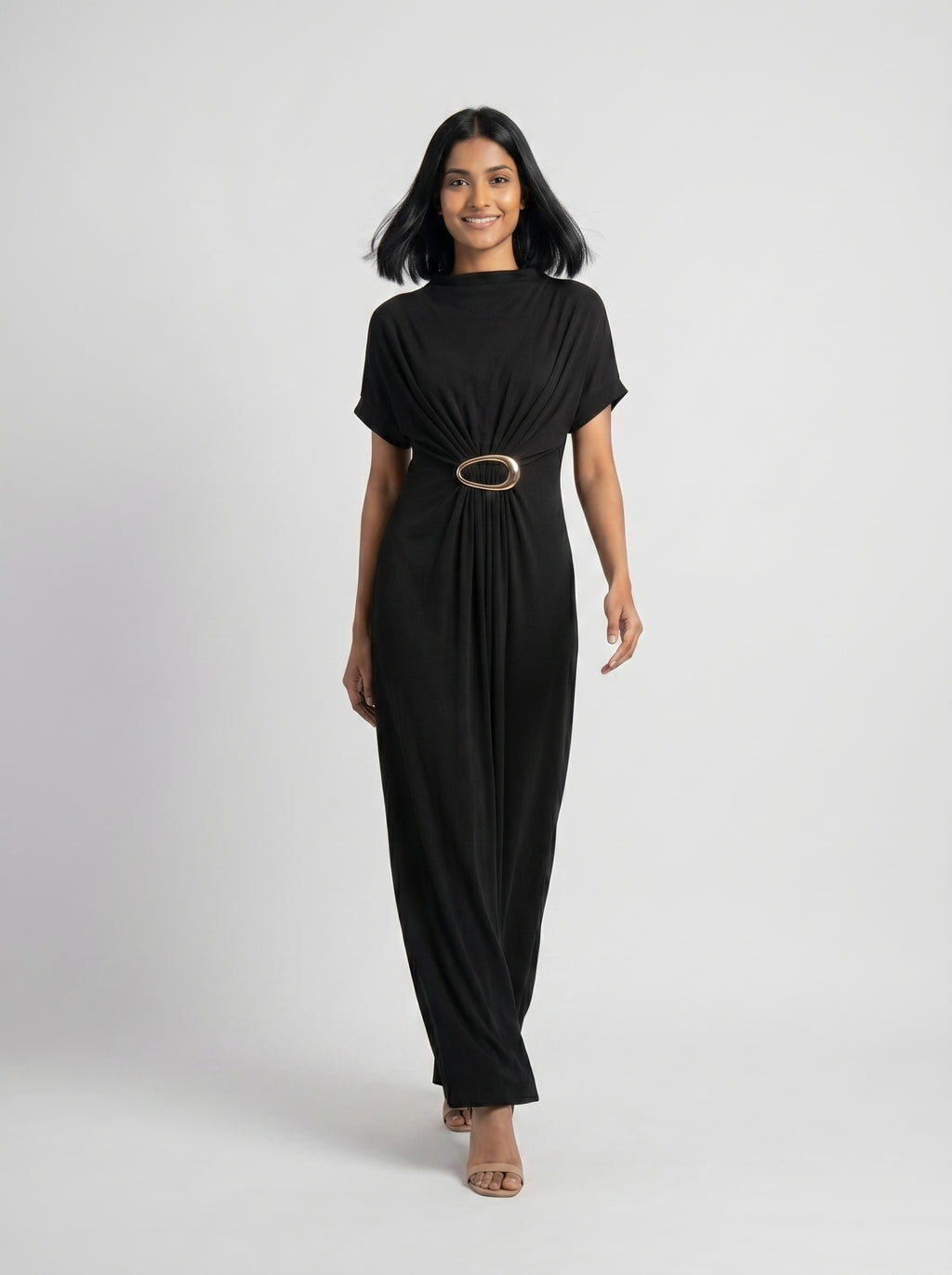 Elegant Ring Detail Maxi Dress for Women