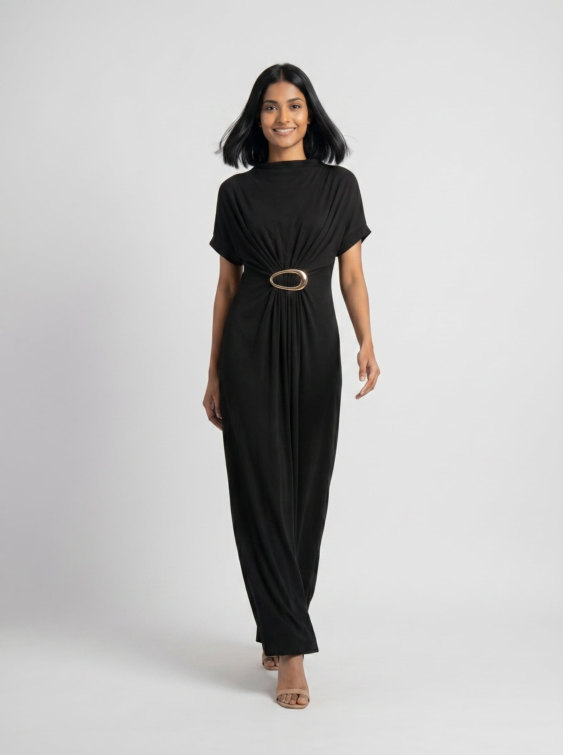 Elegant Ring Detail Maxi Dress for Women