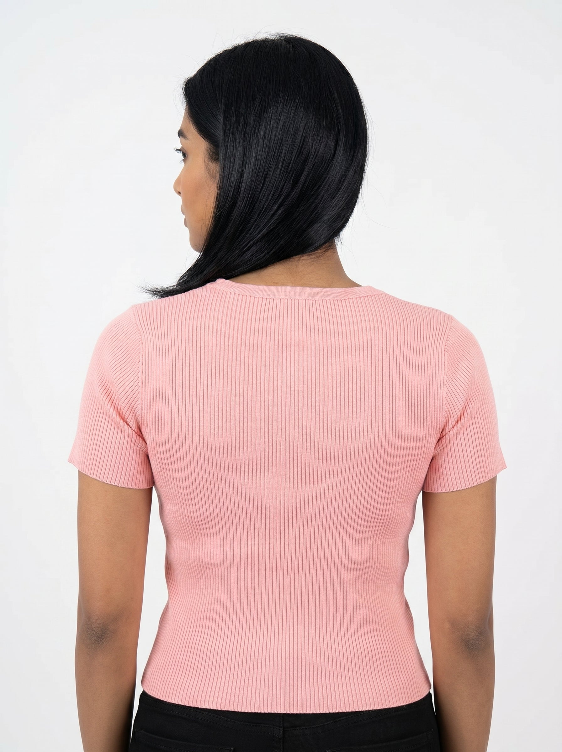 Chain Detail Ribbed Knit Top for Women