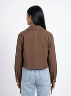Two Piece Cropped Shirt Set for Women