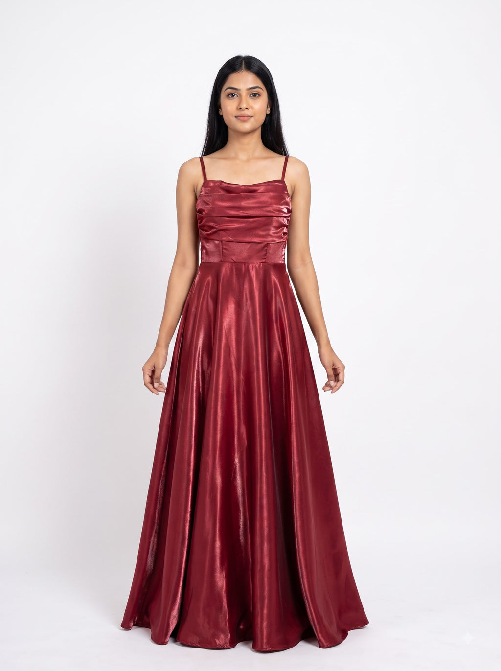 Lustre Corset Satin Maxi Gown