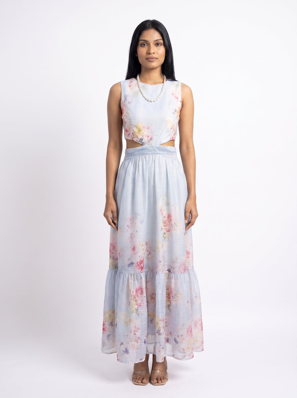 Serene Bloom Cut-Out Maxi Dress