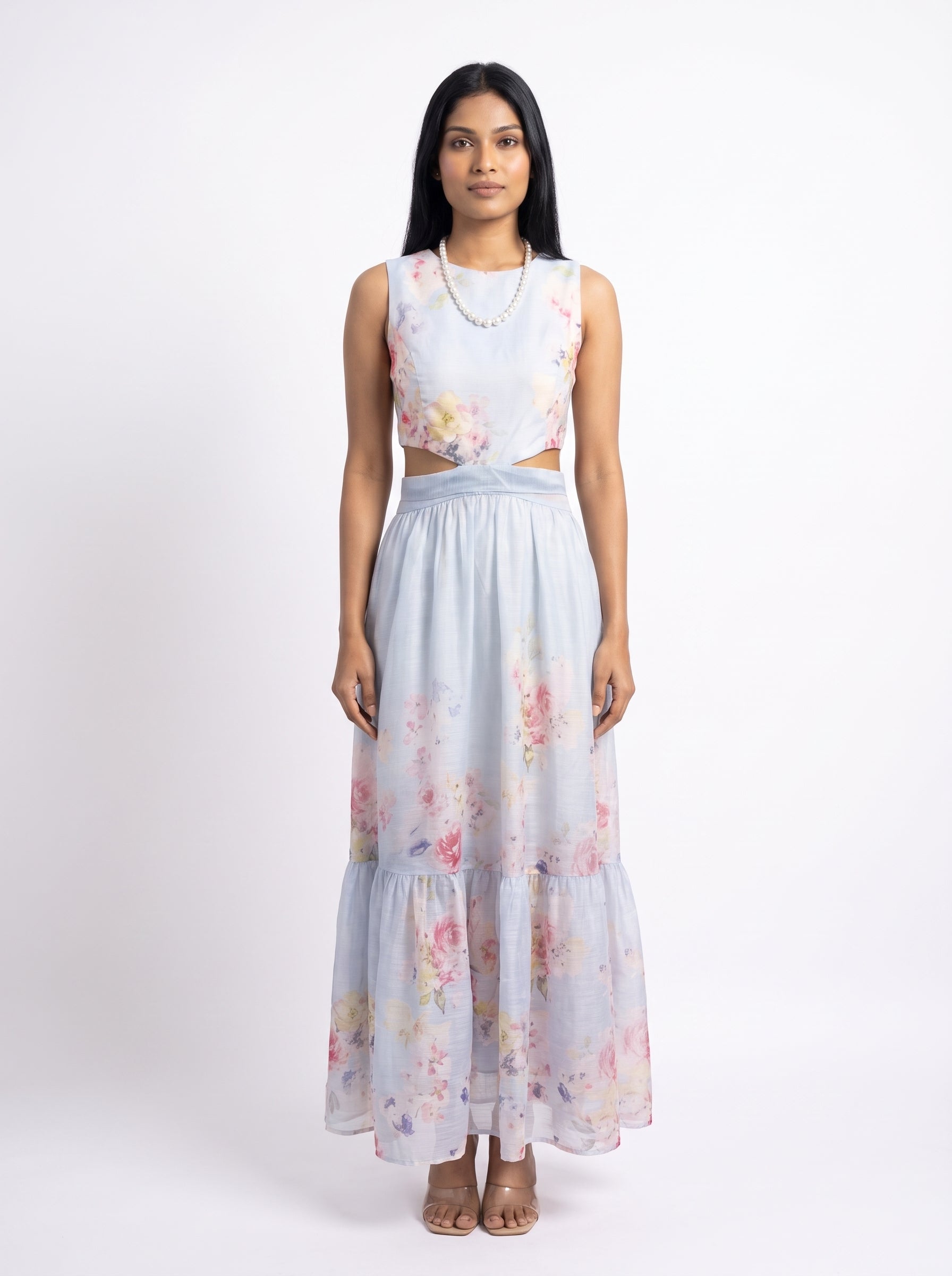 Serene Bloom Cut-Out Maxi Dress