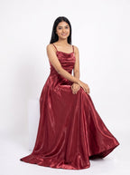 Lustre Corset Satin Maxi Gown