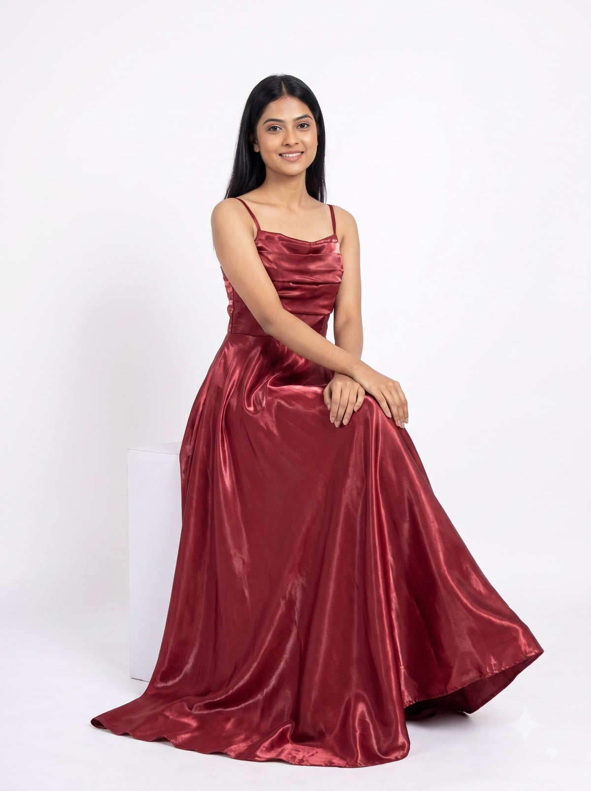 Lustre Corset Satin Maxi Gown