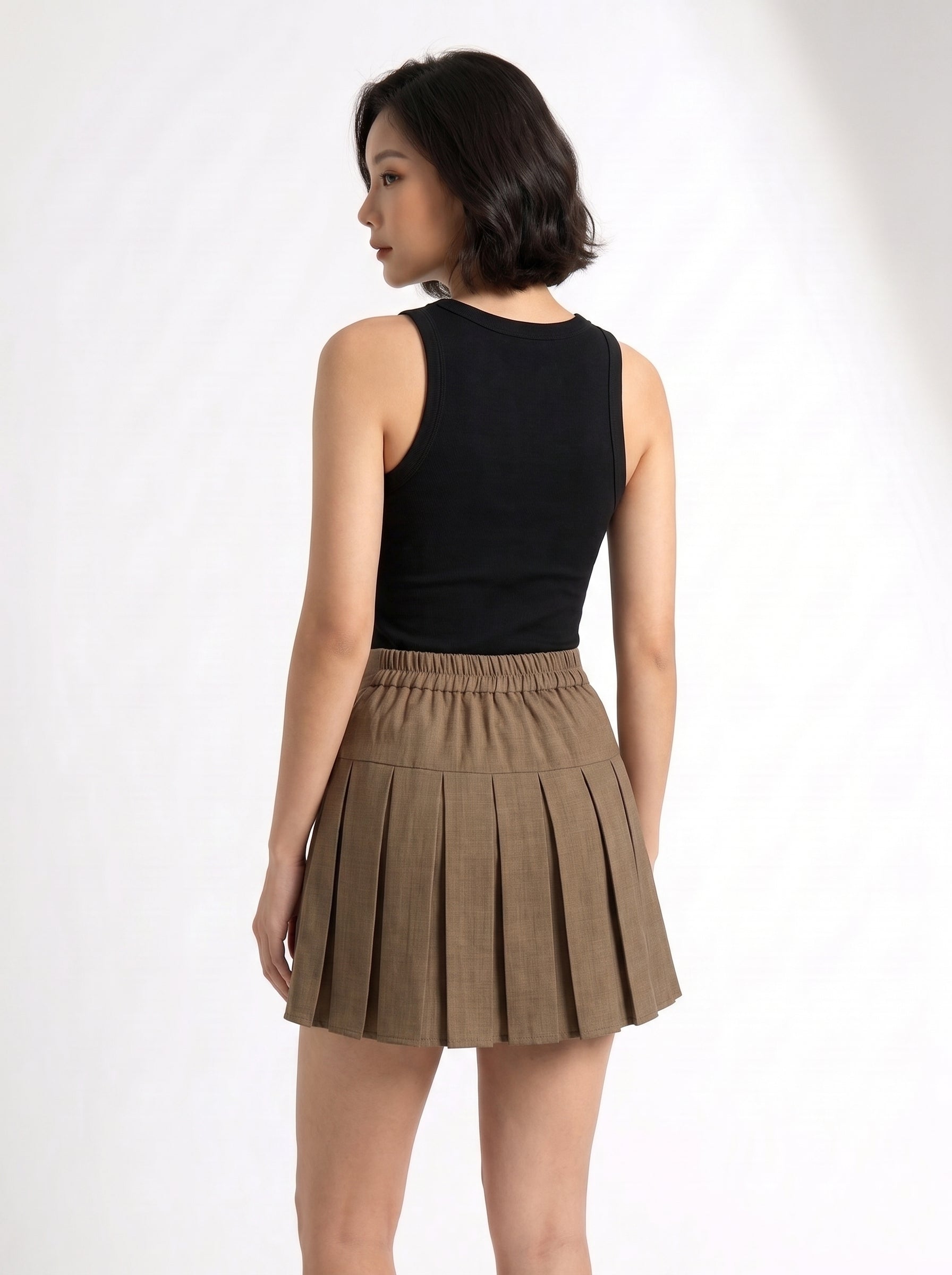 Bow Pleated Mini Skirt