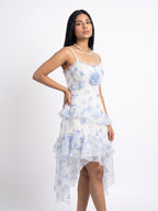 Celeste Bloom Ruffle Midi Dress
