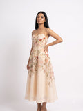Blush Bloom Halter Corset Midi Dress