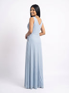 Celeste Crystal Drape Evening Gown