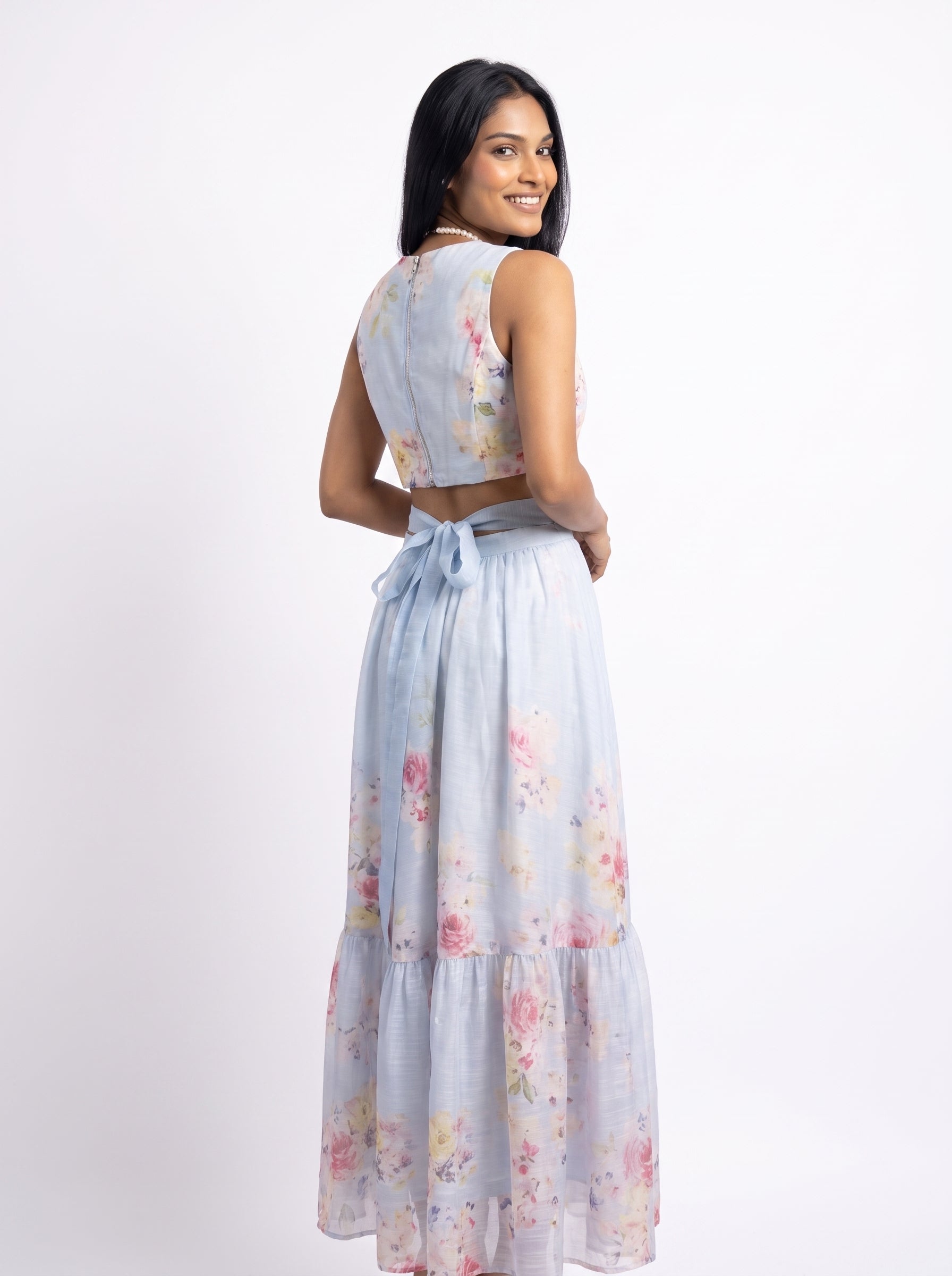 Serene Bloom Cut-Out Maxi Dress