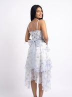 Celeste Bloom Ruffle Midi Dress