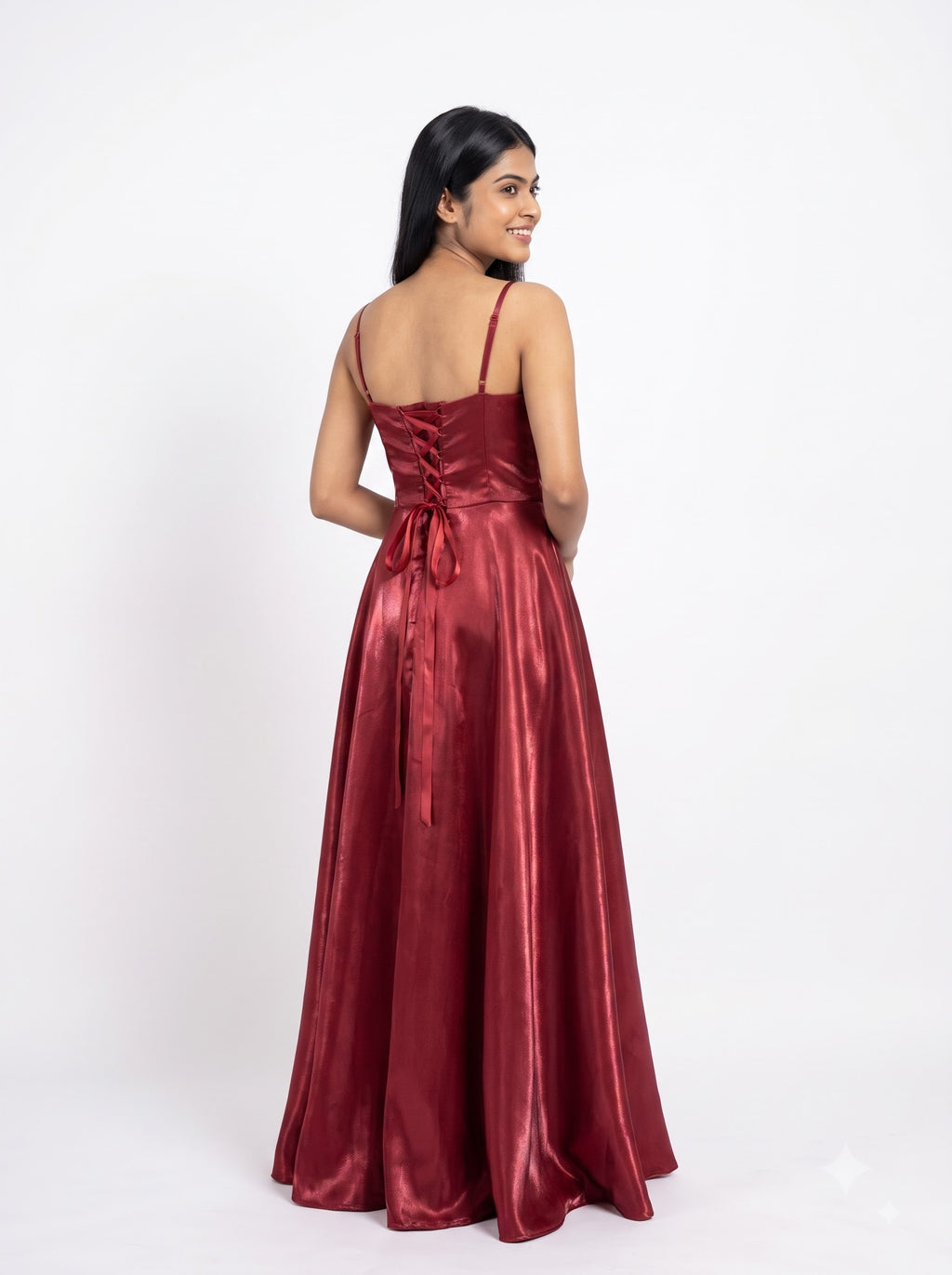 Lustre Corset Satin Maxi Gown
