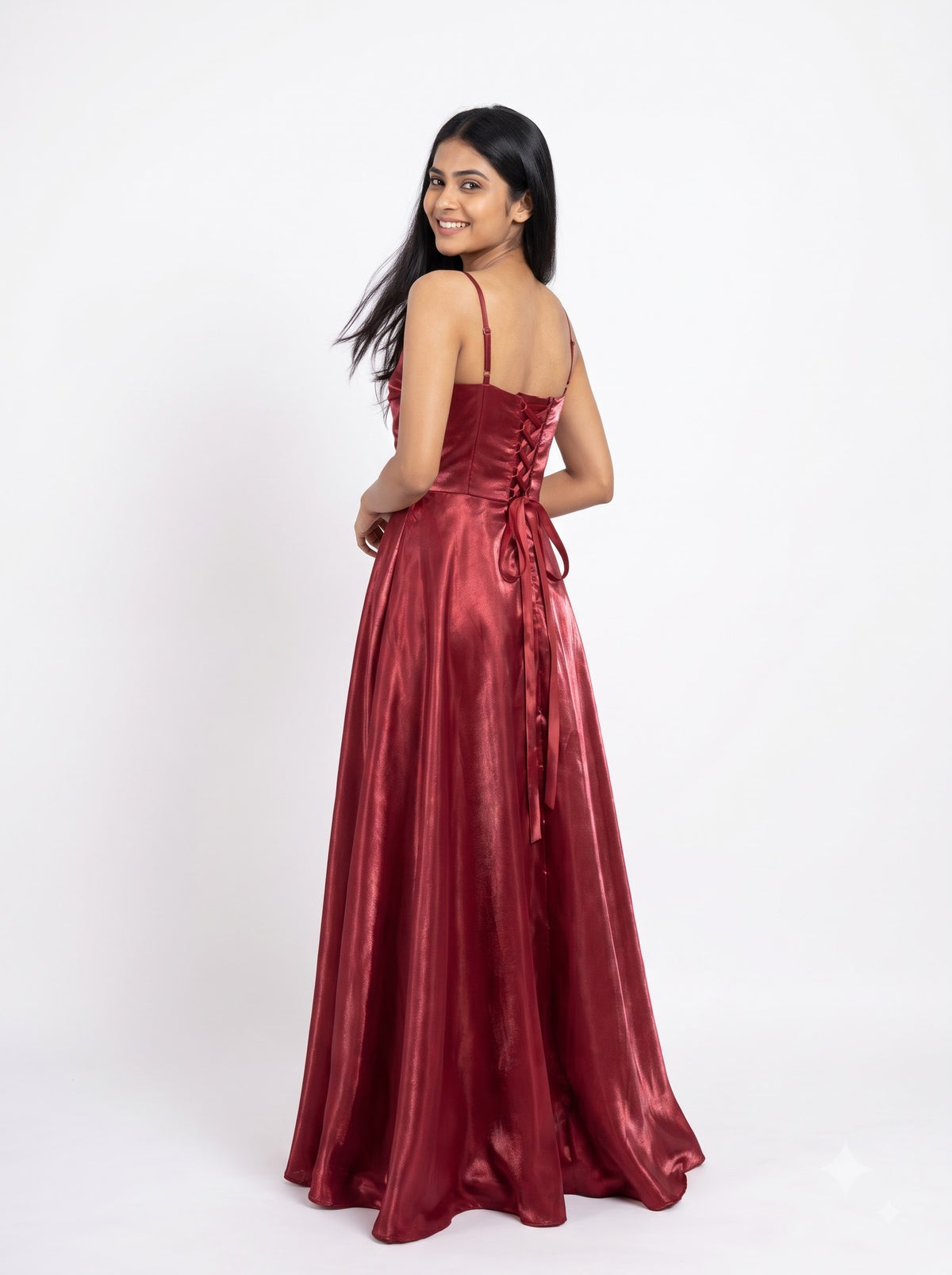 Lustre Corset Satin Maxi Gown