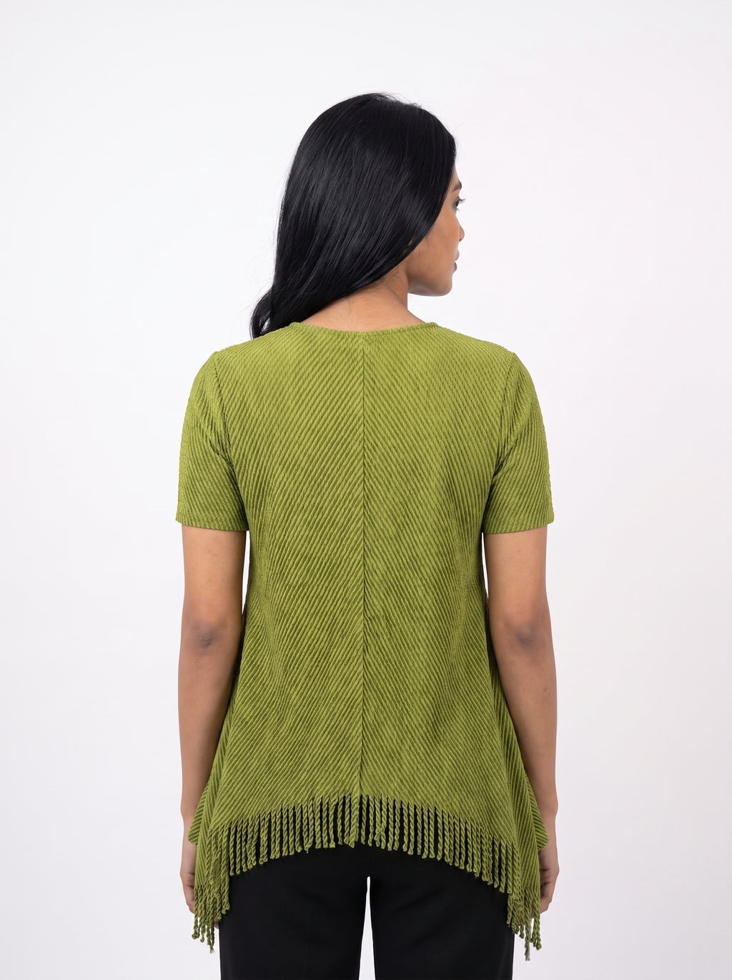 Textured Fringe Hem Top