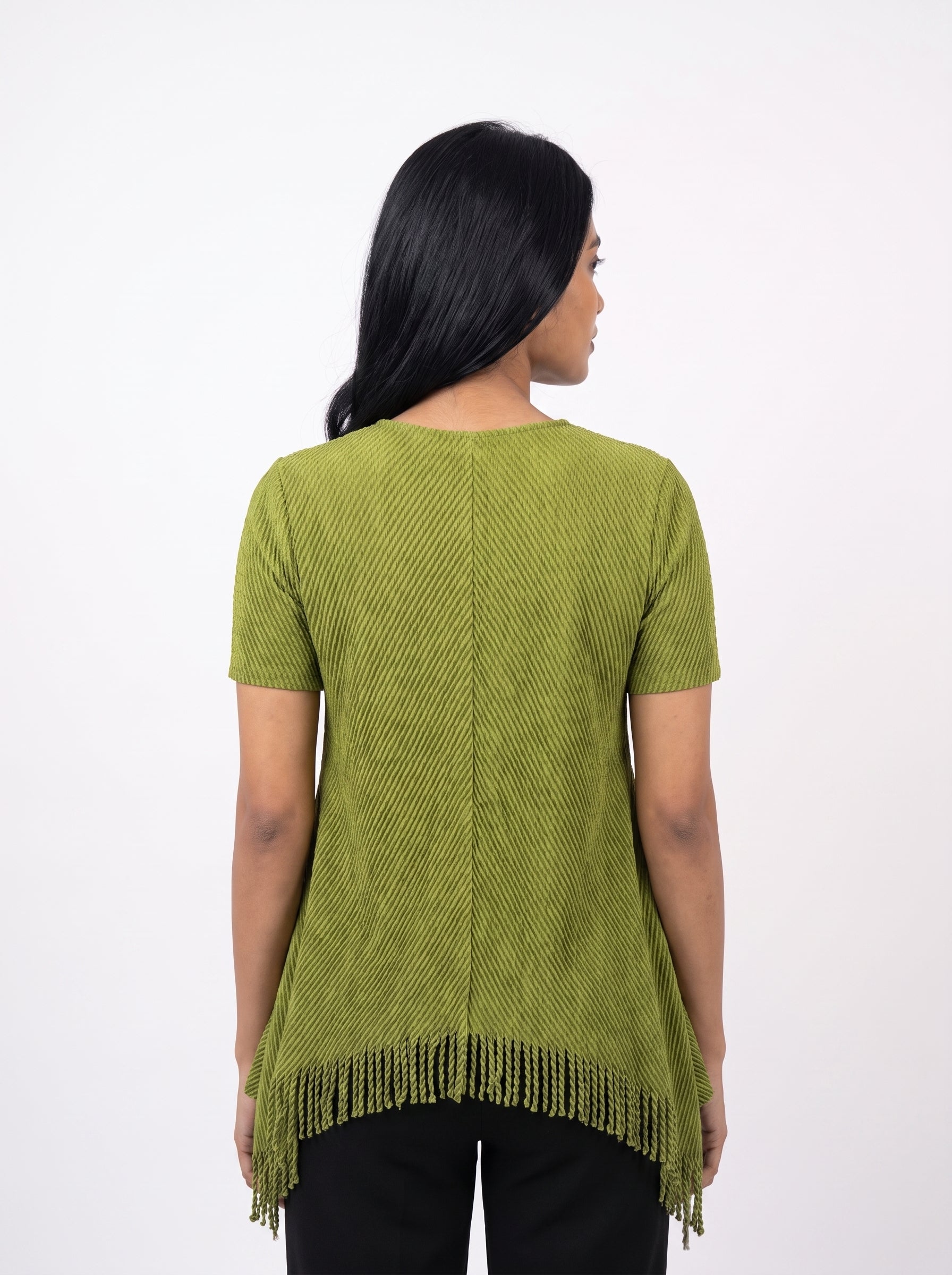 Textured Fringe Hem Top
