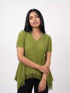 Textured Fringe Hem Top